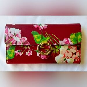 Gucci Icon Continental Wallet Blooms Print Leather Limited Edition